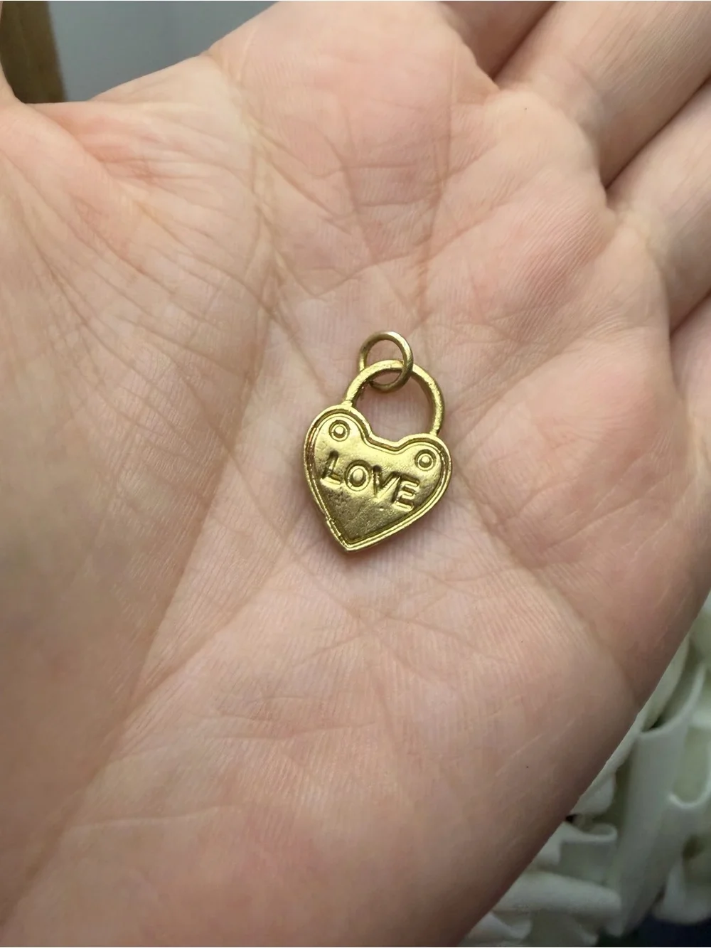 Gold Heart 'LOVE' Padlock Charm